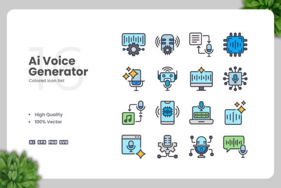 Ai Voice Generator Color Icons: Fresh Graphics for Handmade Creators