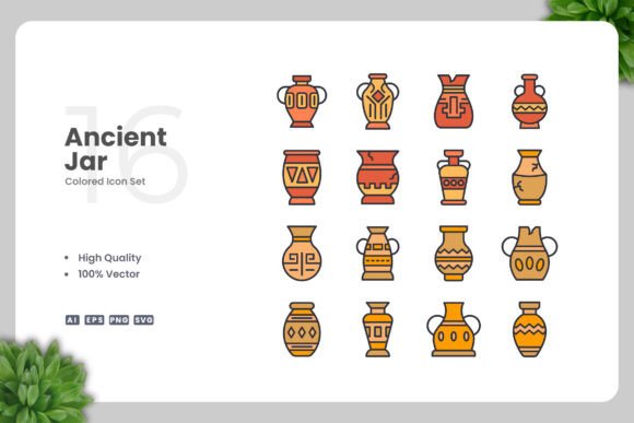 Ancient Jar Color Icons: Essential Graphics for Modern Branding