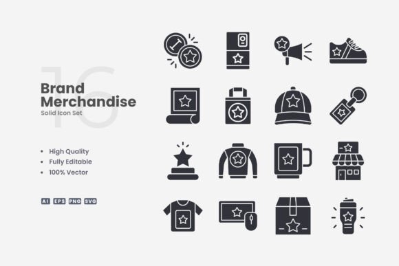 Brand Merchandise Solid Icons: A Seller's Review of Graphics and Icons