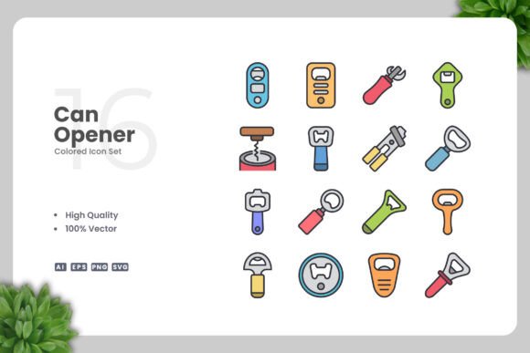 Can Opener Color Icons for Modern Graphic Design