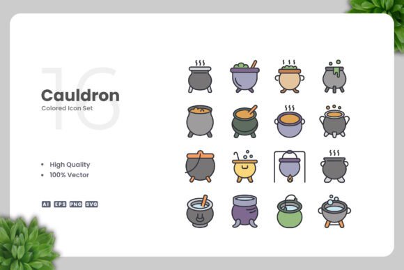 Cauldron Color Icons: A Versatile Graphic Asset for Local Brands