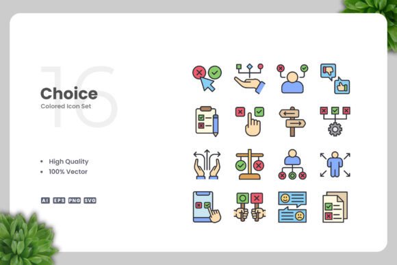 Choice Color Icons: A Versatile Graphic Design Asset for Branding and Marketing