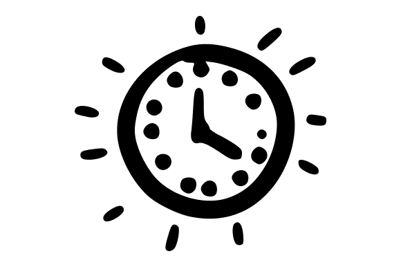Clock Illustration in Doodle Style for Creative Projects