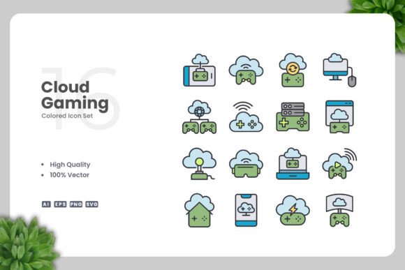 Cloud Gaming Color Icons: A Modern Graphic Asset for Content Publishers