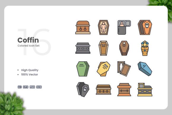Coffin Color Icons - Modern Graphics for Creative Projects