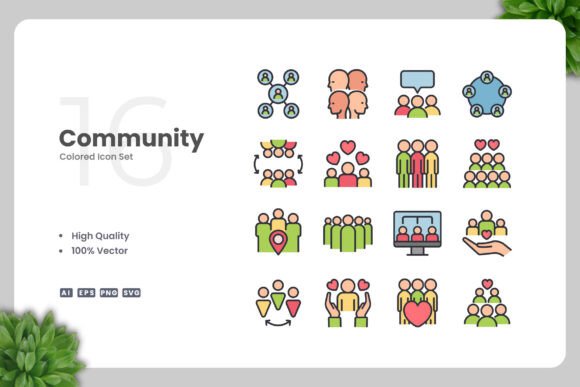 Community Color Icons: A Versatile Graphic Design Asset for Handmade Creations