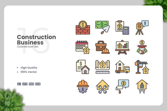 Construction Business Color Icons Review