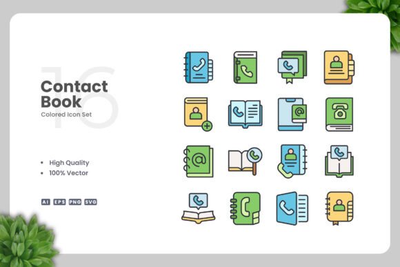 Contact Book Color Icons Graphics