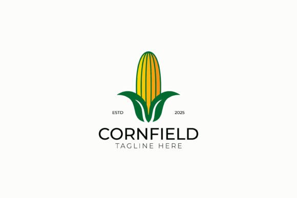 Cornfield Logo Green Leaves Yellow Corn Graphics