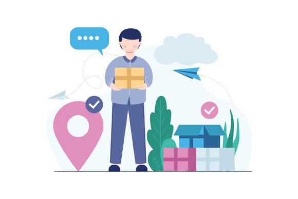 Courier Ready to Send Goods Illustration: Graphics for Modern Design