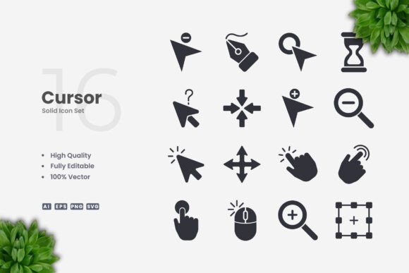 Cursor Solid Icons: Essential Graphics for Local Brand Identity