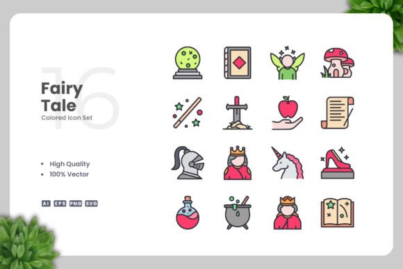 Fairy Tale Color Icons - A Versatile Graphic Design Asset