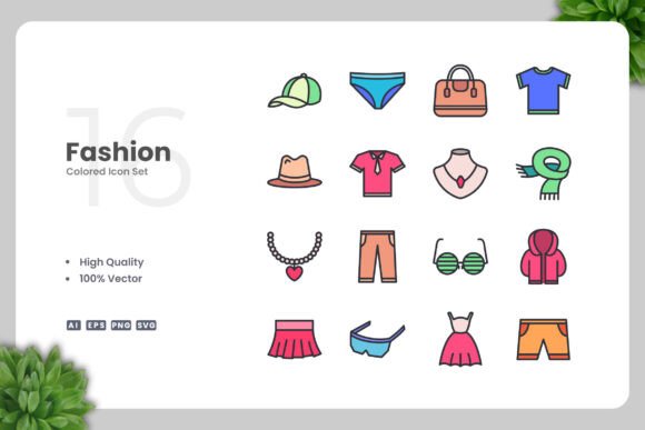 Fashion Color Icons - Clean Graphics for Digital Sellers