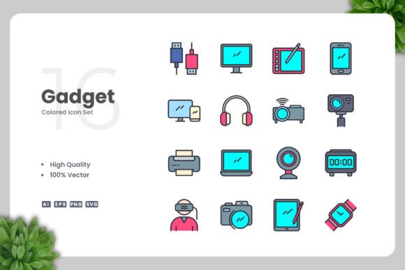 Gadget Color Icons Graphics for Handmade Creations