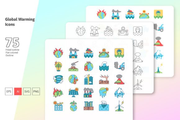 Global Warming Icon Set: Graphics and Icons for Real Crafters