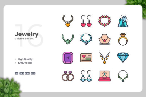 Jewelry Color Icons for Small Business Branding