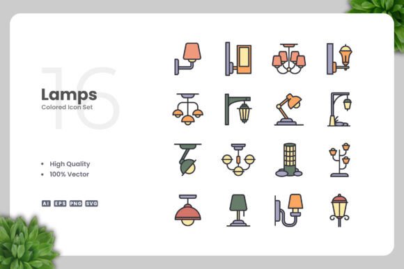 Lamps Color Icons - Clean Graphics for Modern Branding