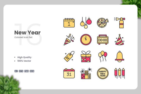New Year Color Icons Review