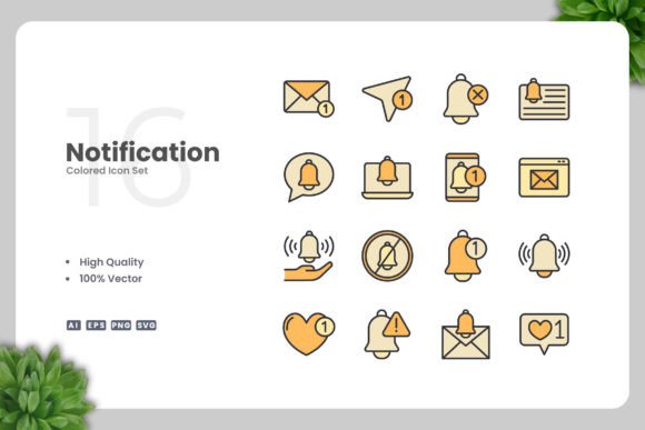 Notification Color Icons for Modern Graphic Design