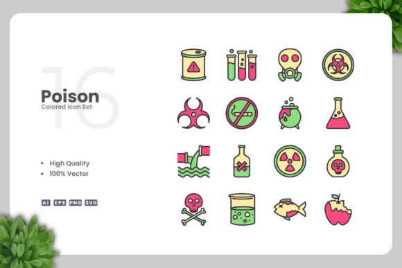 Poison Color Icons - Clean Graphics for Handmade Creations
