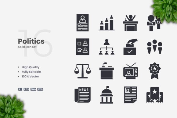 Politics Solid Icons: Clean Graphics for Real Crafting