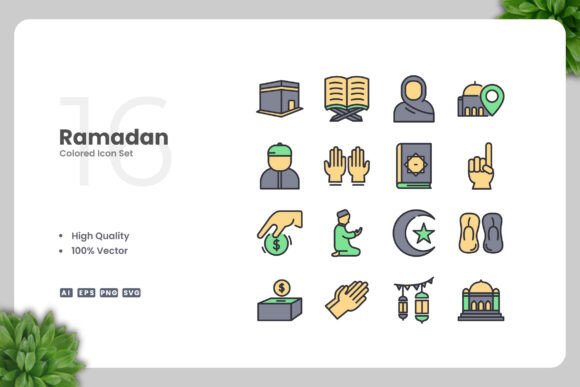 Ramadan Color Icons: A Graphic Asset for Local Branding