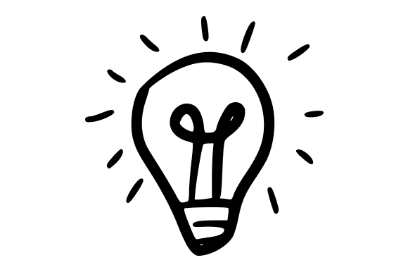 Shining Light Bulb Doodle: A Versatile Graphic for Local Branding