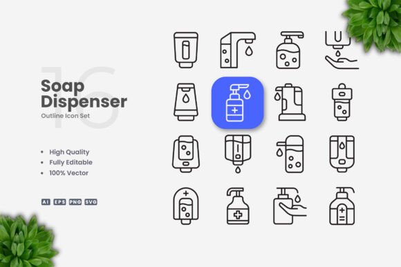 Soap Dispenser Icons: Essential Graphics for Local Branding