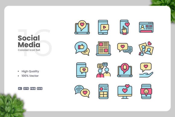 Social Media Color Icons - A Versatile Graphic Design Asset