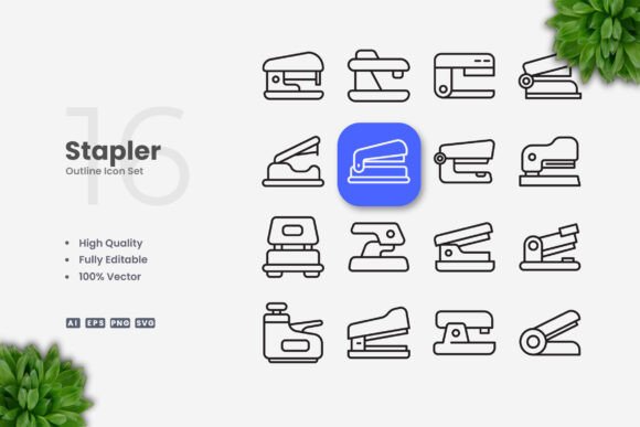 Stapler Icons Graphics for Handmade Projects