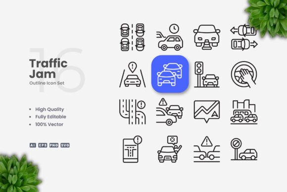 Traffic Jam Icons: Essential Graphics for Local Brand Identity